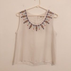 NWOT White sleeveless blouse tank XS BL